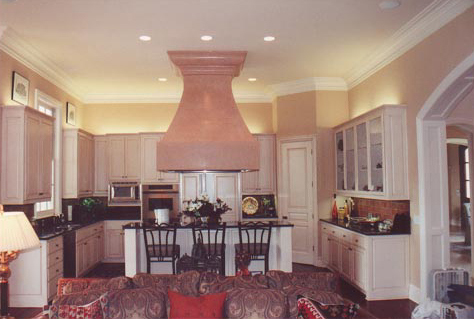 Kitchen on Antiqued Kitchen Cabinets And Faux Painted Aged Vent Hood