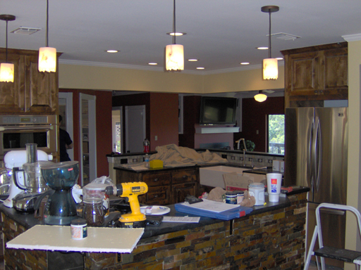 Kitchen walls before color washing