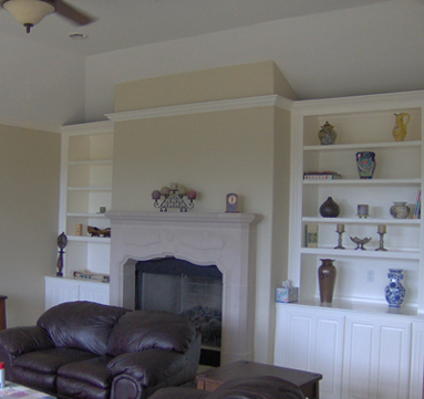 Fireplace before painting and color washing