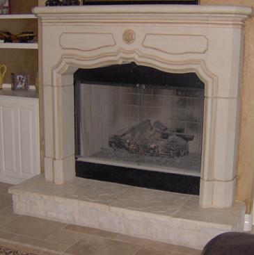 Fireplace color washing detail