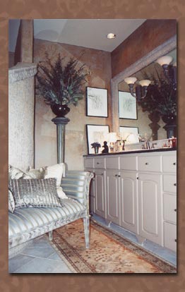 Frottage faux finish, decorative mirror - Symphony Leauge Bathroom