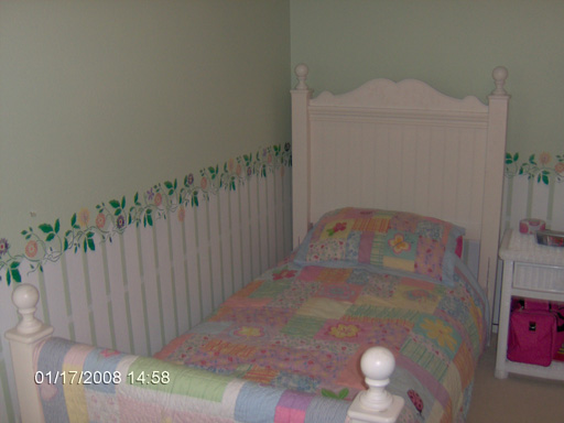 More views of a Mural with a White Picket Fence, Garden Flowers, and Animals