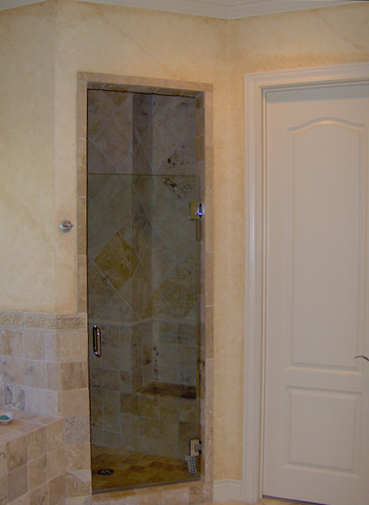 Plaster with aged faux finish in the Master Bath