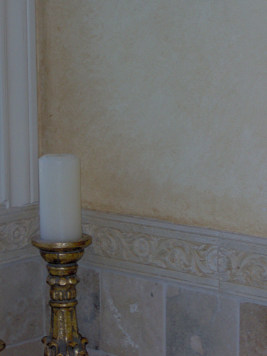 Plaster with aged faux finish detail