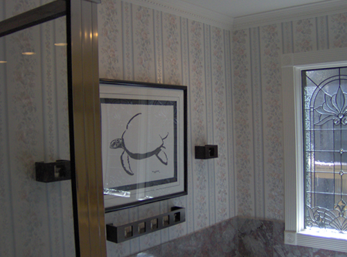 Master Bath before Venetian Plaster faux finish.