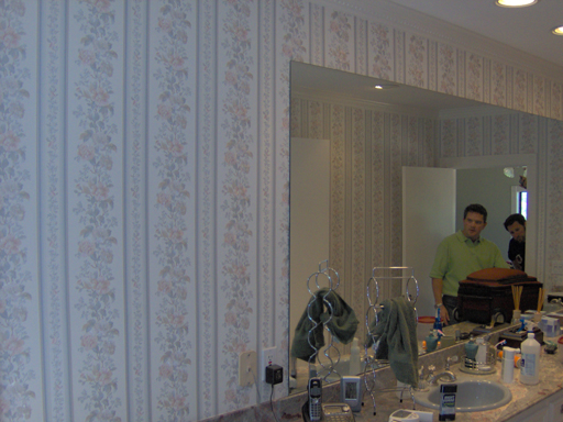 Master Bath before Venetian Plaster faux finish.