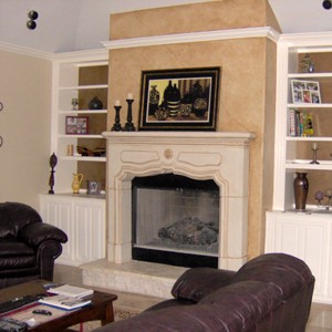 Color_Washing_Age_Glazing_Fireplace_Mantle_Living_Room_Cabinet_Shelf_Backs_Faux_Finishing_Decorative_Painting
