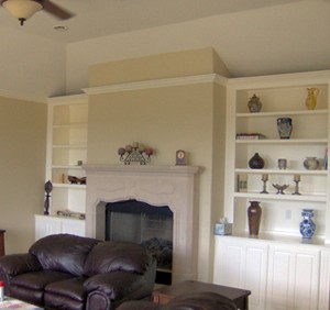 Color_Washing_Age_Glazing_Fireplace_Mantle_Living_Room_Cabinet_Shelf_Backs_Faux_Finishing_Decorative_Painting_before